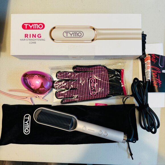 TYMO Ring Pink Hair Straightener Brush, Hair Straightening Iron with accessories - Picture 12 of 12